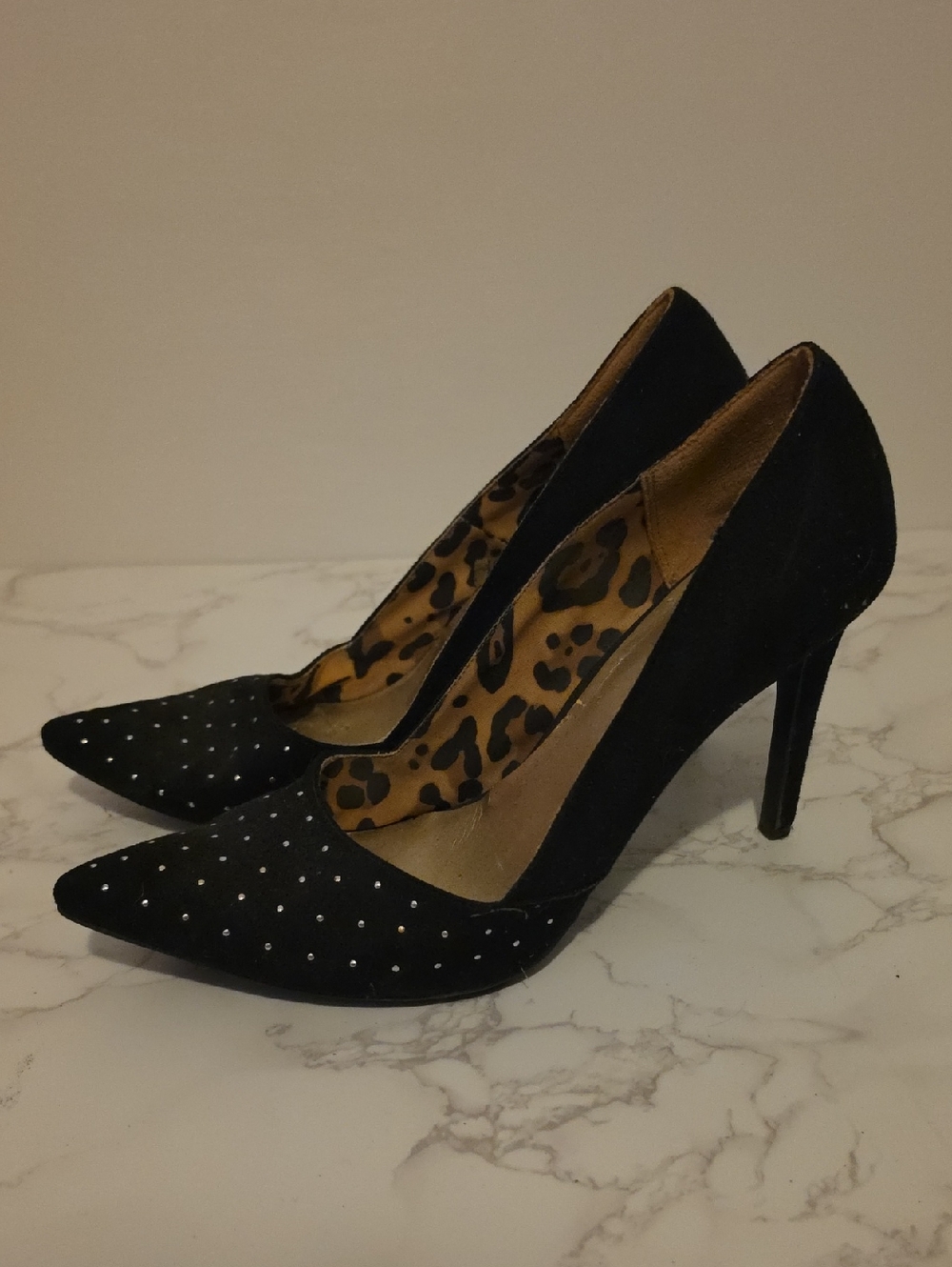 Christian Siriano Black Pointed-Toe Studded Pumps